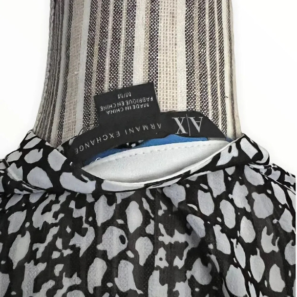 ARMANI EXCHANGE | Black | Printed Long Sleeve Shirt - Picture 9 of 9